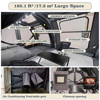 Tente pneumatique Coody 17.2 Familia Pro - Tente pneumatique grise à ouverture rapide, grand espace, tente de camping pliable gonflable