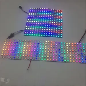 100LEDs WS2812B LED Pixel modul 5050 RGB IC Addressable pembuangan panas SMD bulat kecil papan cahaya potongan tali