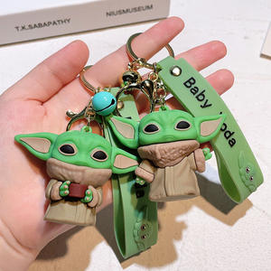 Porte-clés en PVC Star <span class=keywords><strong>Wars</strong></span> Black Samurai Yoda Baby, accessoire de voiture, porte-clés lisible - Product Image 2