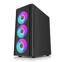 Casing hitam Harga bagus Per untuk Pc Gamimg Steel casing komputer menara dengan Panel samping jendela ATX Sff Premium casing PC
