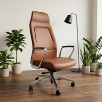 Chaise de bureau exécutive ergonomique traditionnelle, hauteur réglable, cuir PU, cadre en aluminium, pour la maison, le bureau, l'hôpital, l'école, l'hôtel