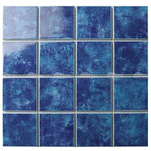 Impresión de chorro de tinta con patrón cuadrado <span class=keywords><strong>azul</strong></span>, azulejos de cerámica para <span class=keywords><strong>piscina</strong></span>, mosaico para nadar, 73x73, precio directo de fábrica - Product Image 4