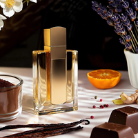 Flacon de parfum carré de luxe en verre, notes musicales, flacon pulvérisateur doré, emballage cosmétique transparent vide avec pompe