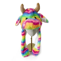 Chapeau de Noël personnalisé en peluche LED avec oreilles de lapin lumineuses et mobiles, couvre-chef doux et lumineux en forme d'animal en peluche, accessoire confortable et chaud