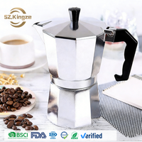 Kingze marmite à moka 2 en 1 en aluminium avec logo personnalisé théière à café style italien cafetera pot à moka machine à expresso