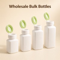 Bocaux carrés en plastique pour vitamines avec couvercle à clapet OEM