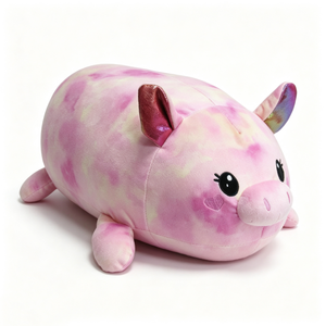 Peluche cochon personnalisée, animal en peluche cochon, adorable cochon en peluche, cochon en peluche couché, cochon en peluche rose tie-dye - Product Image 3