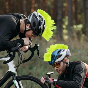 Casque de moto de haute qualité avec perruque Mohawk synthétique, perruque de cosplay vert clair, cheveux de casque Mohawk (casque non inclus) - Product Image 5