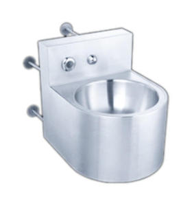 Lavabo sur pied en acier inoxydable 304, finition brossée, lavabo moderne pour balcon - Product Image 5