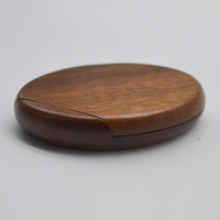 Miroir de poche en bois de rose haut de gamme, facile à transporter, forme elliptique, formes et bois personnalisables, cadeau pour femme