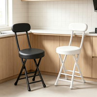 Chaise de salle à manger moderne Conris pliable avec cadre en métal et siège en PU avec dossier pour hôtel et bureau à domicile