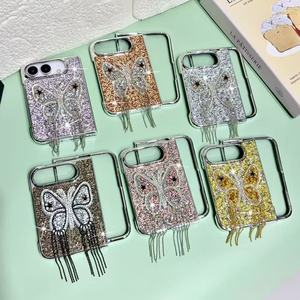 Lüks Işıltılı 3D Yapay Elmas Koruyucu Kızlar İçin Cep Telefonu Kılıfı <span class=keywords><strong>iPhone</strong></span> 18 Ultra Katlanabilir Kapaklı Çanta - Product Image 1