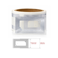 Étiquette adhésive RFID NFC Wet Inlay 13,56 MHz F08/EV1/S50 ISO14443A en rouleau, avec logo personnalisé, pour suivi bibliothécaire, approvisionnement en gros