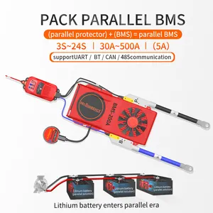 Bms inteligente de 12V, 24V, 36V, 48V, 72V y 96V para sistema de gestión de batería de iones de litio, 10A a 500A, bms paralelo con balance activo