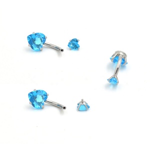 Anneau de ventre à filetage interne en acier inoxydable de qualité médicale avec coeur Zircon <span class=keywords><strong>nombril</strong></span> <span class=keywords><strong>Piercing</strong></span> femmes bijoux de corps - Product Image 5