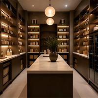Ensemble de meubles de chambre à coucher de luxe personnalisable, design haut de gamme pour villa, lit double capitonné, lit king size, armoire de cuisine