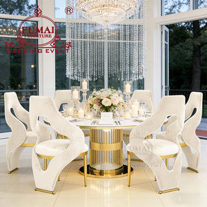 Modern Stainless Steel & MDF <b>Round</b> Black Banquet Dining <b>Table</b> Set for Hotel and <b>Outdoor</b> Use - Product Image 4