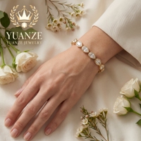 Bracelet tennis en moissanite de luxe de haute qualité, plaqué or 18 carats, argent pur S925, vente en gros personnalisée