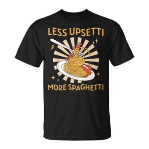 T-Shirt Promozionale con Pasta Italiana per Ragazze e Ragazzi: Meno Stress, Più Spaghetti - Product Image 1