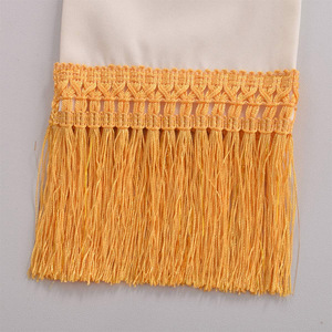 Écharpe de Pasteur en Satin Blanc avec Broderie de Croix Noire Forme Rectangulaire pour Cérémonie Religieuse - Product Image 3