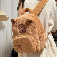 Le nouveau sac à dos en peluche Capybara grande capacité pour hommes et femmes est un sac d'école mignon en coton pur Capybara doux en coton pp
