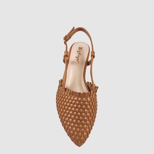 Simple <strong>Pointed</strong> <strong>Toe</strong> Woven Women's <strong>Flat</strong> Sandals,Ankle Strap with Adjustable Buckle,Banquet Outdoor Anti-Slip Closed <strong>Toe</strong> Dress Shoe - Product Image 5