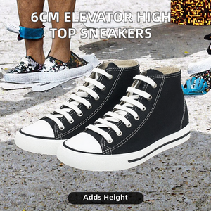 सुरक्षित कस्टम पुरुषों के उच्च शीर्ष स्नीकर्स फ्लैट 6 सेमी की ऊंचाई वाले फ्लैट इनसोल के साथ आकस्मिक सांस लेने योग्य - Product Image 3