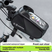 Sacoche de guidon de vélo étanche avec écran tactile et pare-soleil pour VTT et vélo de route