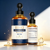 Gouttes liquides de Vitamine D3 K2 à marque privée pour la santé osseuse, Supplément D3+K2 (MK-7) haute puissance pour le soutien cardiaque et immunitaire OEM