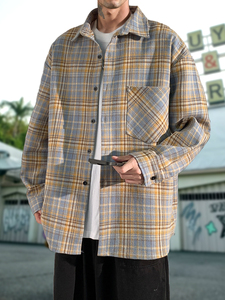 Camicie da uomo con bottoni e pantaloni a manica <span class=keywords><strong>lunga</strong></span> Casual <span class=keywords><strong>camicia</strong></span> da vacanza da uomo <span class=keywords><strong>camicia</strong></span> da uomo a quadri Top Top Top da uomo - Product Image 4