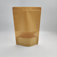 Sacs en papier kraft personnalisés anti-odeur avec fenêtre transparente, fermeture éclair refermable, emballage protecteur pour aliments, marque JLL
