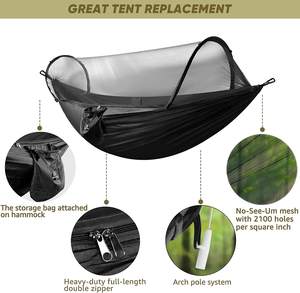 वूकी आउटडोर अवकाश हथौड़ों को आराम से सोते हुए हल्का और कॉम्पैक्ट बैकपैकिंग हैममॉक - Product Image 2