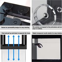 Mini aquarium rectangulaire écologique pour poissons Betta avec éclairage LED USB, en plastique transparent, pour bureau