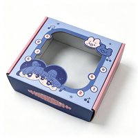 Boîte d'expédition en carton ondulé personnalisée avec fenêtre transparente en PVC, finition pailletée, cadre photo imprimé sur mesure, emballage portable gratuit