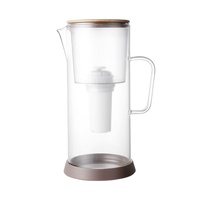 Carafe filtrante en verre sans BPA de qualité alimentaire, réutilisable, isolée, écologique, pour la maison et l'extérieur, manuelle, 3,3 L, charbon actif pur