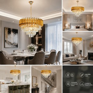 Lámpara de Techo de Cristal Personalizada para Decoración de Restaurantes, Hoteles y Bodas, Lámpara Colgante de Cristal para Sala de Estar - Product Image 2