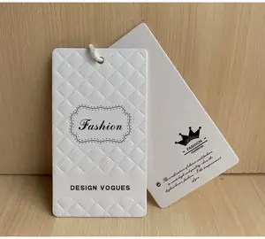 Benutzer definiertes Design Drucken Name Logo Papier Kleidungs stück Hangtag Etiketten Kleidung Hang Tags mit Schnur