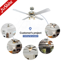 Ventilateur de plafond 1stshine 52 pouces, style classique moderne, commande vocale, ultra silencieux, 6 vitesses, qualité durable, décoration intérieure, avec lumière