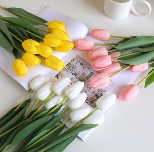 Flores artificiales toque real ramo de tulipán artificial boda decoración del hogar Regalo De vacaciones Decoración - Product Image 6