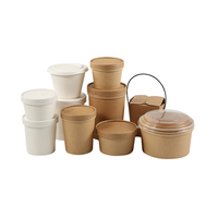 2023 qualité alimentaire 26oz biodégradable jetable brun kraft soupe tasse à emporter boîte alimentaire papier conteneur