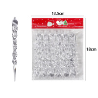 Ornements de Noël créatifs transparents en forme de barres de glace et de glaçons, Nouveaux articles de décoration pour sapin de Noël, Accroches filetées