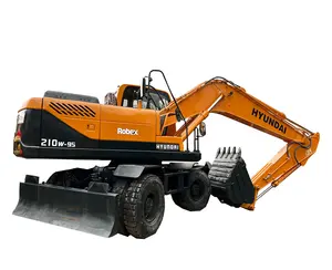 Kore'de yapılan orijinal HYUNDAI R210W-9S iyi durumda ikinci el hidrolik tekerlekli ekskavatör kullanılır