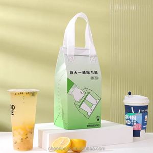 Sac à lunch isotherme en tissu non tissé personnalisé avec logo écologique, avec revêtement imperméable pour les services de livraison de nourriture - Product Image 2