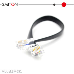 <span class=keywords><strong>Cable</strong></span> Telefónico Plano para Interiores <span class=keywords><strong>de</strong></span> PVC <span class=keywords><strong>de</strong></span> 6 Hilos, <span class=keywords><strong>30</strong></span> AWG, 1 m, con Conector RJ12 <span class=keywords><strong>de</strong></span> 6P6C con Lengüeta Izquierda - Product Image 4