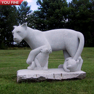 실물 크기 손 조각 대리석 검은 표범 조각 - Product Image 4