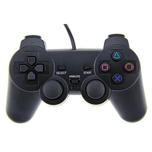 Transparent Colorful Wired Controller for PS2 Dual Joystick Gamepad Joypad Clear Colorful for Ps2 Controller JoyStick