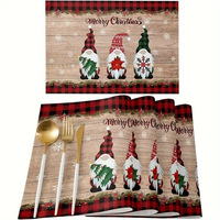Décoration d'ambiance pour le festival du Ramadan, set de table en lin imprimé occidental, 45x30cm, carré, vaisselle de cuisine, tapis résistant à la chaleur
