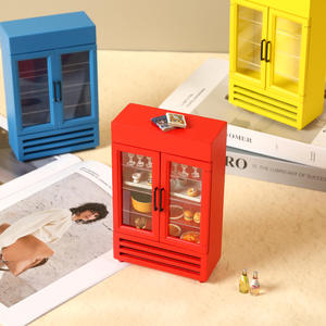 Miniatura de doble puerta refrigerador congelador modelo 1:12 escala OB11 casa de muñecas Playhouse accesorio para decoración DIY Mini colección de Juguetes - Product Image 5