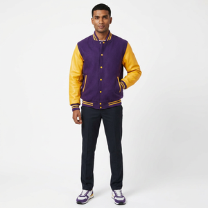 Popular Good Varsity Chaquetas Cuello redondo Logotipo personalizado Impresión Mangas completas College CollegeBaseballjacket para hombres - Product Image 1