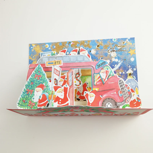 Cartes <span class=keywords><strong>de</strong></span> Noël 3D personnalisées Surprise <span class=keywords><strong>de</strong></span> voeux Artisanat Carte en papier pliable pour cadeaux - Product Image 6